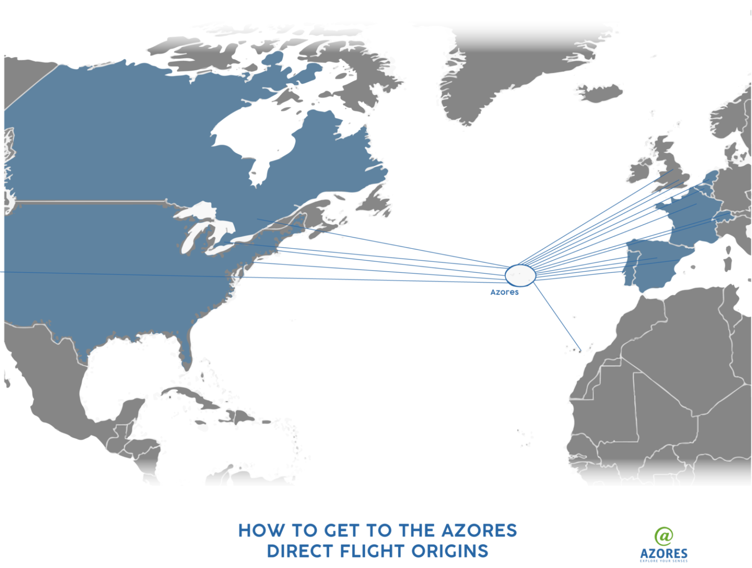 how to travel to the Azores direct flights map