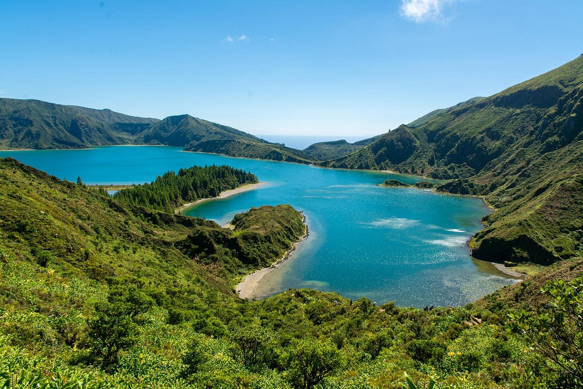 Lagoa do Fogo volcanic lake in São Miguel Azores